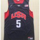 Mens  USA Team 10 Kevin Durant 5# Blue Basketball Jersey