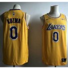 Mens Los Angeles Lakers 0# Kyle Kuzma Yellow Basketball Jersey