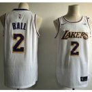 Mens Los Angeles Lakers 2# Lonzo Ball Jersey White New