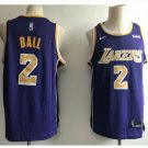 Mens Los Angeles Lakers 2# Lonzo Ball Jersey Purple New