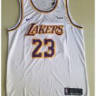 Mens  Lebron James #23 Lakers basketball jesey – white 2018-19 throwback