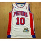 Mens  Detroit Pistons 10# Dennis Keith Rodman Basketball jersey white