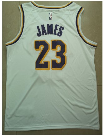 Mens 2018 New Lakers #23 Lebron James white jersey stitched