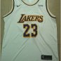 Mens 2018 New Lakers #23 Lebron James white jersey stitched