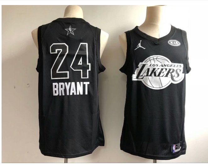 Men's 2018 ALL STAR GAME Lakers 24# Kobe Bryant Black Basketball Jersey new