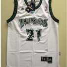 Men's Minnesota Timberwolves #21 Kevin Garnett White Basketball Jersey Throwback