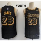 Youth Los Angeles Lakers 23# LeBron James Black Basketball Jersey