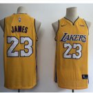Men's New LeBron James 23# Los Angeles Lakers Yellow Basketball Jersey 2018-2019