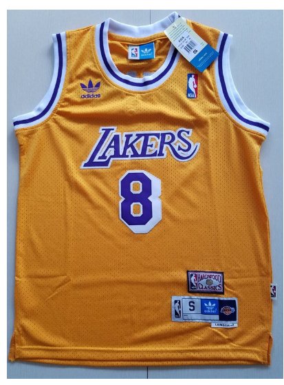 Youth Los Angeles Lakers #8 Kobe Bryant Yellow Basketball Jersey
