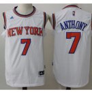 Men's New York Knicks 7# Carmelo Anthony White Basketball Jersey