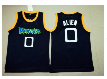 Men's Space Jam Monstars Alien #0 Black Basketball Jersey