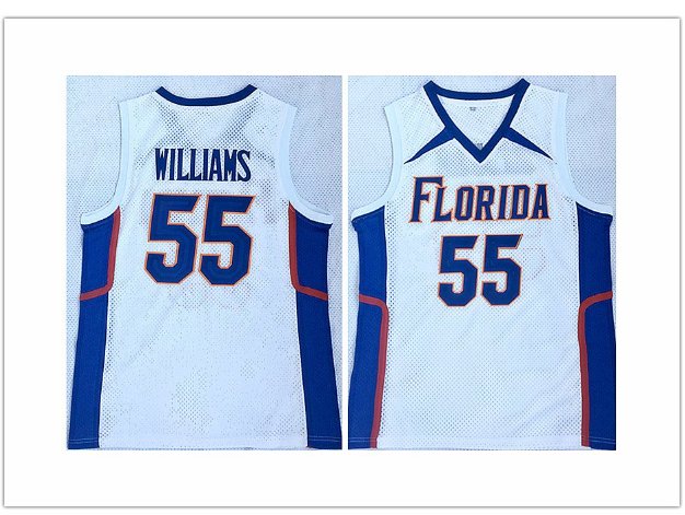 Men's University of florida 55# Jason Williams White Basketball Jersey White Chocolate