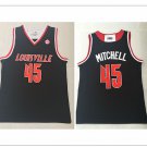 Men's University of Louisville 45# Donovan Mitchell Basketball Throwback Jersey Black NCAA