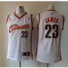 Men's Cleveland Cavaliers 23# LeBron James White Basketball Throwback Jersey