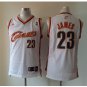 Men's Cleveland Cavaliers 23# LeBron James White Basketball Throwback Jersey