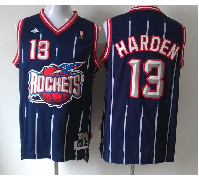 Men's Houston Rockets 13# James Harden Navy Basketball Throwback Jersey