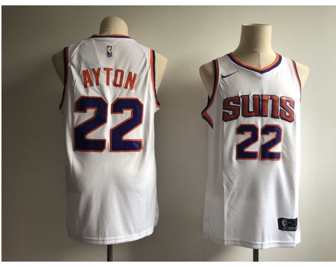 Men's Phoenix Suns 22# Deandre Ayton White Basketball Stitched Jersey