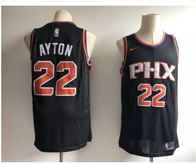 Men's Phoenix Suns 22# Deandre Ayton Black Basketball Stitched Jersey