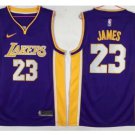 Men's Los Angeles Lakers 23# LeBron James Purple Basketball Jersey