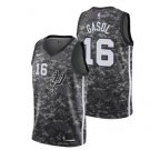 Men's New San Antonio Spurs 16# Pau Gasol Black Basketball Jersey Camouflage