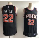 Men's Phoenix Suns 22# Deandre Ayton Black Basketball Stitched Swingmen Jersey