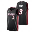 Men's Miami Heat 3# Authentic Wade Basketball Jersey Black