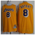 Mens Los Angeles Lakers 8# Kobe Bryant Swingman Basketball 3D Jersey Yellow Throwback