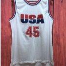 Mens US SELLER Donald Trump Team USA President Basketball Jersey #45 White