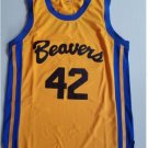 MENS Teen Wolf Scott Howard #42 Beacon Beavers Basketball Jersey Yellow