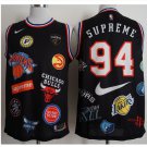 MENS 2018 SUPREME NIKE NBA LOGO #94 blue Basketball Jersey J.R. Smith model