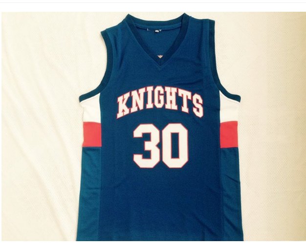 Mens Stephen Curry #30 Charlotte Christian Knights High School Basketball Jersey blue