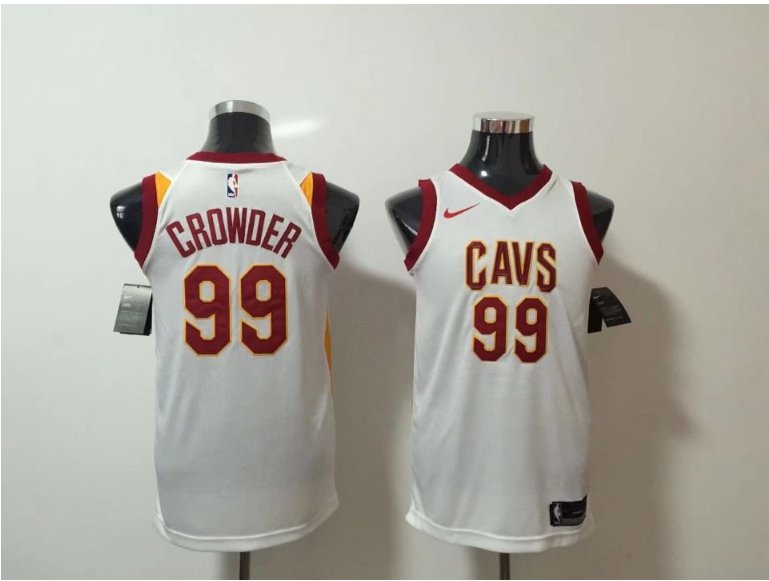 Mens, 2018 Cleveland Cavaliers 99 Jae Crowder Basketball Stitched Jersey White