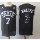 Men's Paris #7 Mbappe Third 2018-19 Noir Basketball Jersey Black