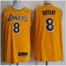 Men's Los Angeles Lakers 8# Kobe Bryant Jersey Yellow New
