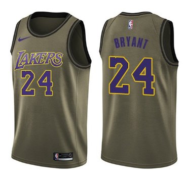 Men's Los Angeles Lakers #24 Kobe Bryant Jersey Army Green New