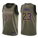 Men's Los Angeles Lakers #23 LeBron James Jersey Army green New