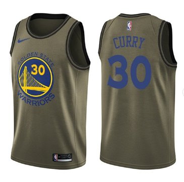 Men's Golden State Warriors #30 Stephen Curry Jersey Army green New
