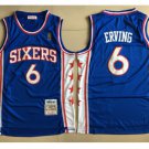 Philadelphia 76ers #6 Julius Erving Blue Basketball Jersey