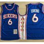 Philadelphia 76ers #6 Julius Erving Blue Basketball Jersey