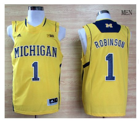 Michigan Wolverines Glenn Robinson III #1 Basketball Yellow Jersey