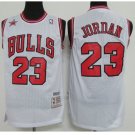 Mens Chicago Bulls #23 Michael Jordan Basketball Jersey White Throwback