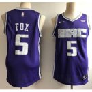 Mens 2018 Sacramento Kings 5# De'Aaron Fox Basketball Jersey Purple