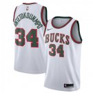Mens Milwaukee Bucks 34 Giannis Antetokounmpo Basketball Stitched Jersey White 2018