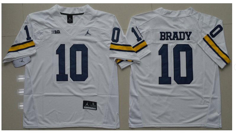 Youth Michigan Wolverines 10 Tom Brady College Football Jersey white