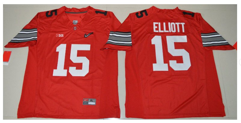 Youth Ohio State Buckeys #15 Ezekiel Elliott College Football Jersey red