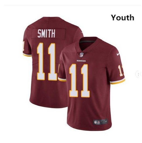 Youth kid Redsikns Alex Smith color rush jersey burgundy red