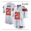 Youth Kid Cleveland Browns 21 Denzel Ward jersey white