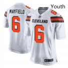 Youth Kid Browns #6 Baker Mayfield jersey white