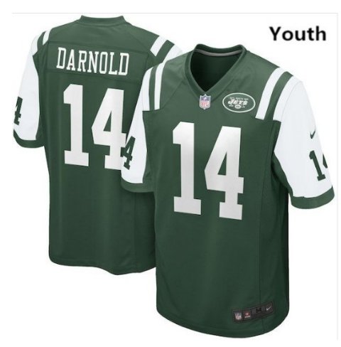 Youth kid New York Jets #14 Sam Darnold game jersey green