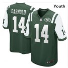 Youth kid New York Jets #14 Sam Darnold game jersey green